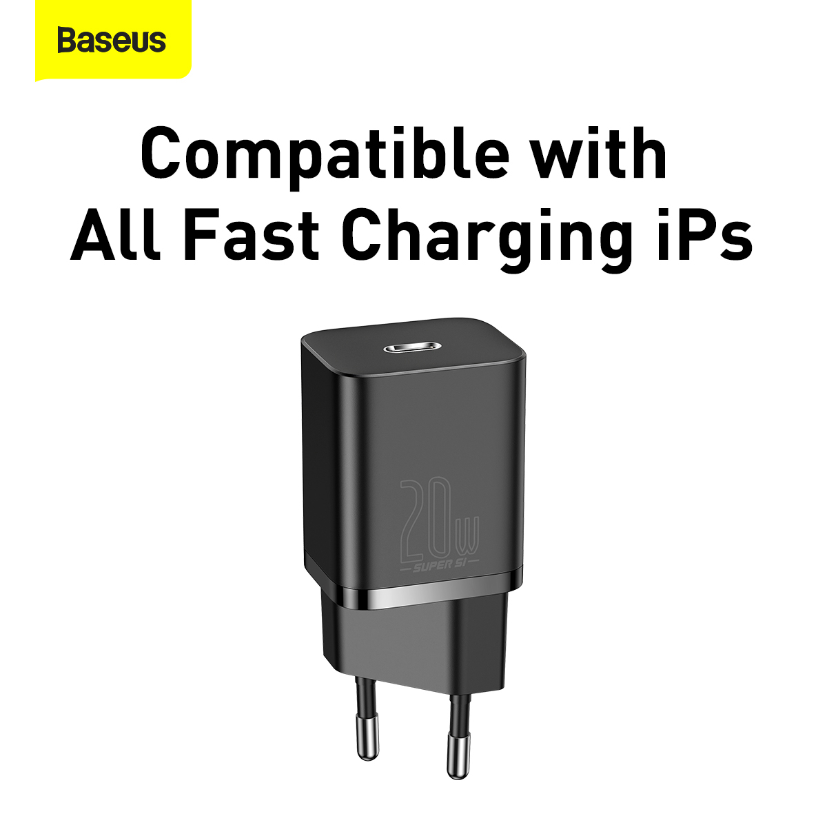 Baseus Super Si väggladdare + USB-C-Lightning kabel, 20W, 2.3A