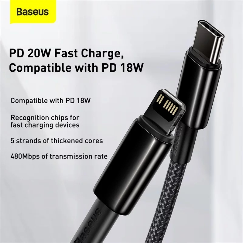 Baseus Tungsten Gold USB-C till Lightning, PD, 20W, 2A, 1m