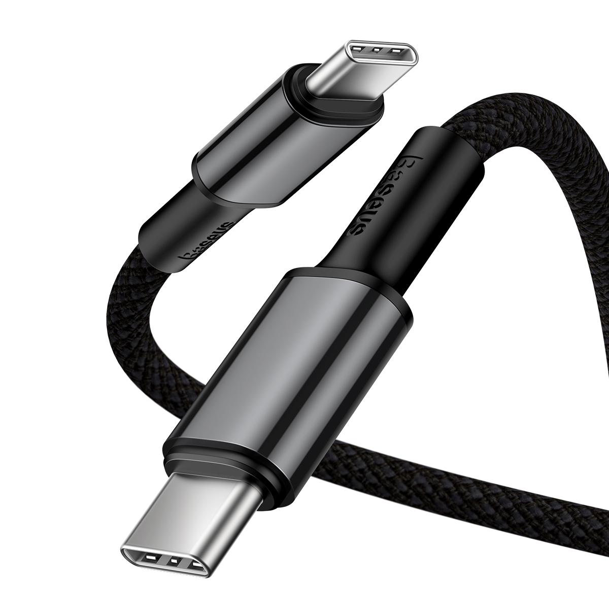 Baseus USB-C till USB-C kabel, snabbladdning, 5A, 2m, svart