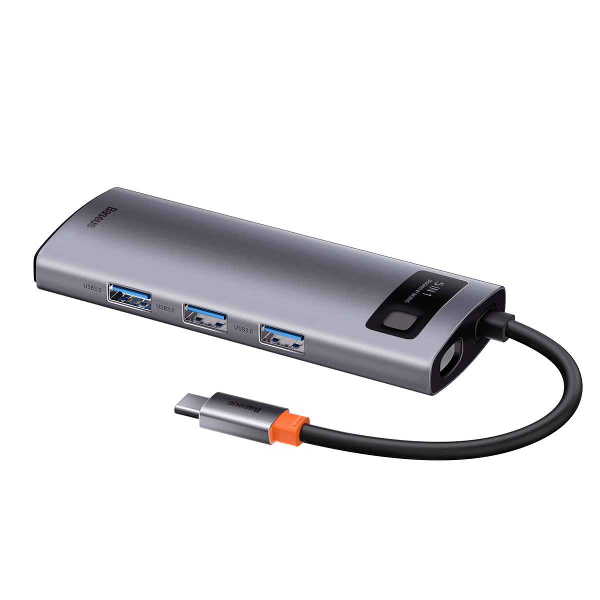 Baseus Metal Gleam 5-i-1 USB-C hubb, 3xUSB3.0, HDMI, 5Gbps