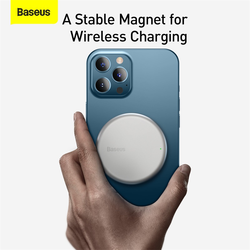 Baseus WXJK-F02 Magnetisk trådlös laddare, iPhone 12, 15W, vit