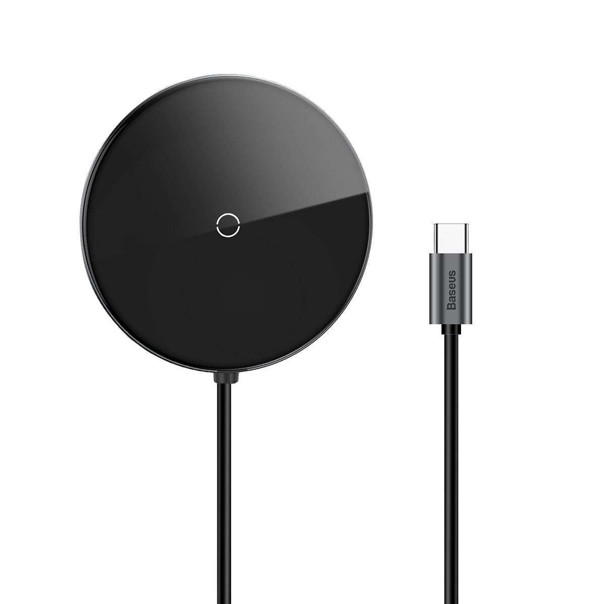 Baseus Circular Mirror trådlös laddare med USB hub, svart