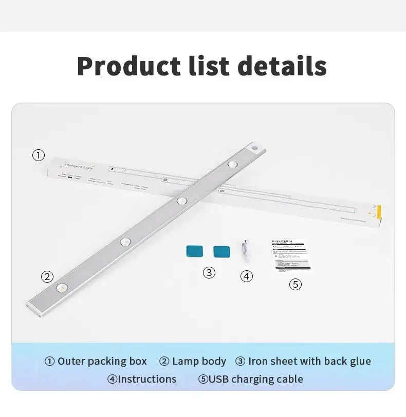 LED-belysning med infraröd sensor, 3 lägen, 0.6W, 40cm