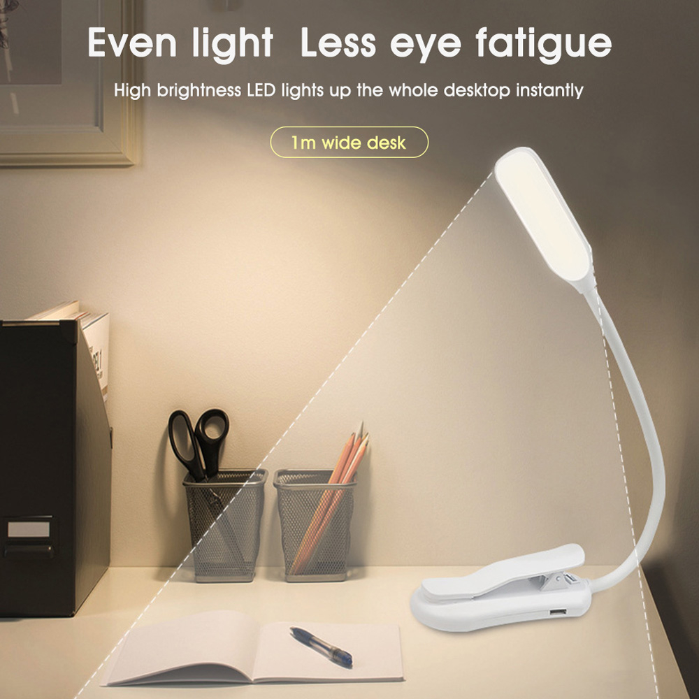 BekaTech 7 LED läslampa med 3 ljusfärger, 600mAh, vit
