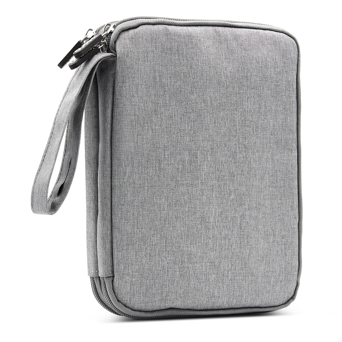 Stor multifunktionell väska i slitstarkt tyg dubbla lager, grå