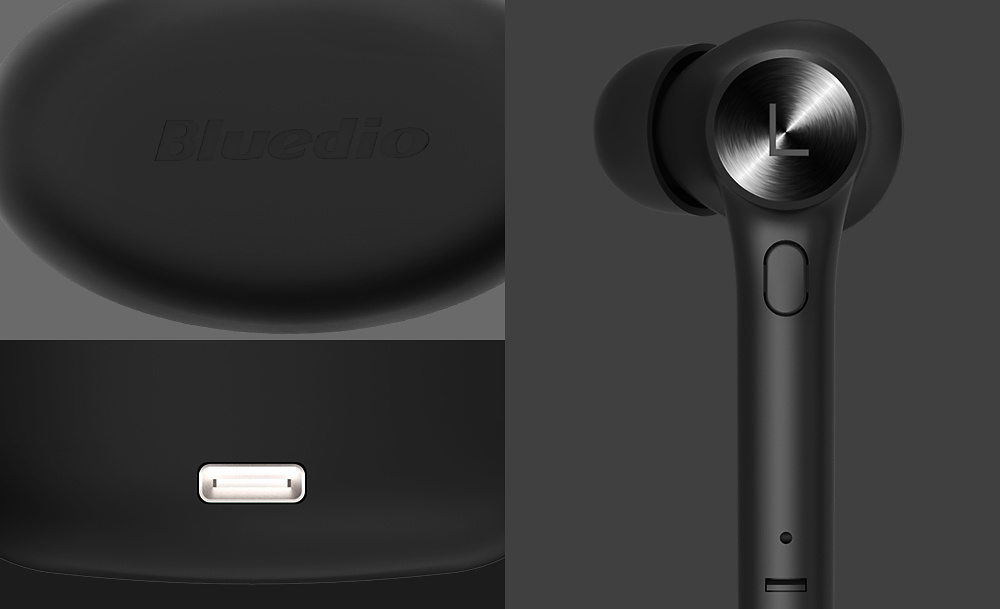 Bluedio Hi, trådlösa in-ear stereo hörlurar Bluetooth 5.0, svart