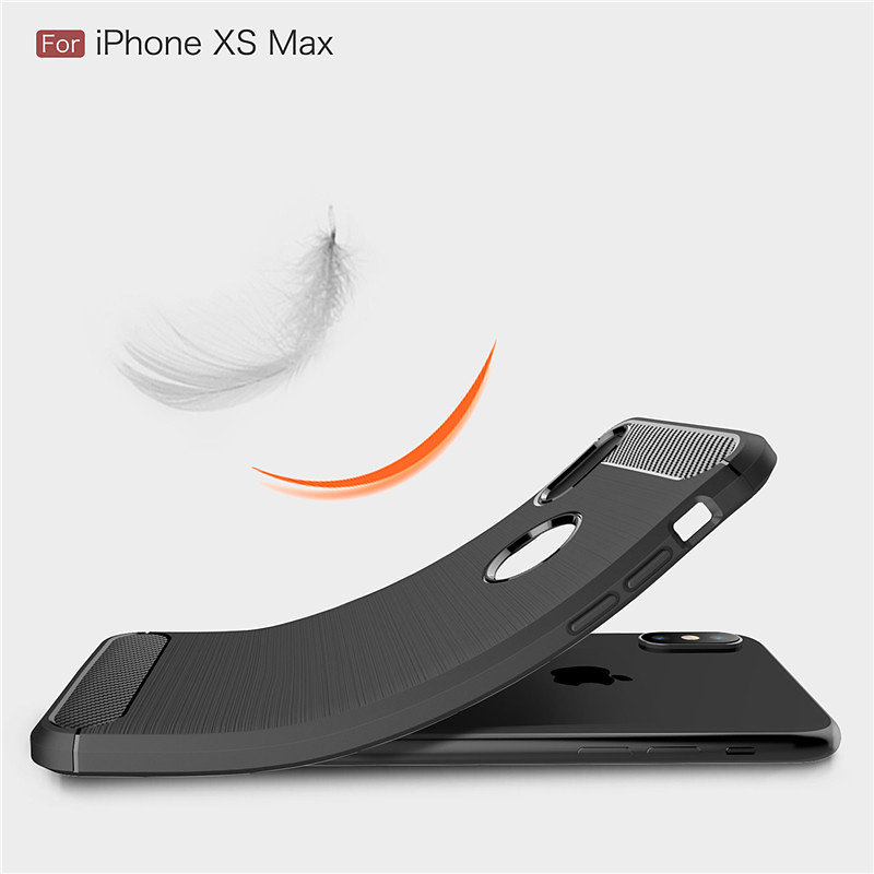 Skal med kolfiber look, iPhone XS Max, grå