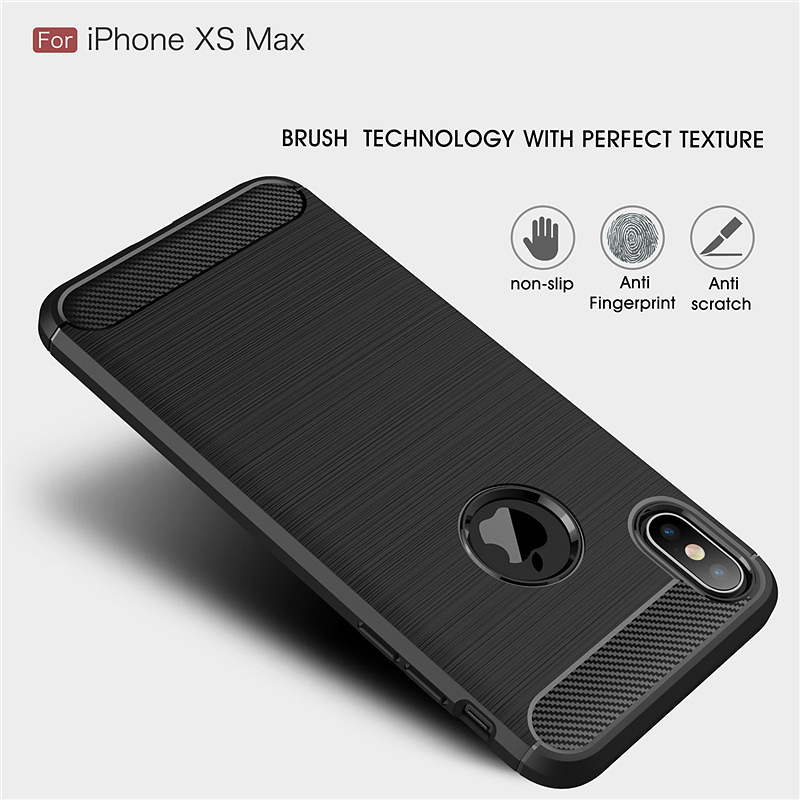 Skal med kolfiber look, iPhone XS Max, grå