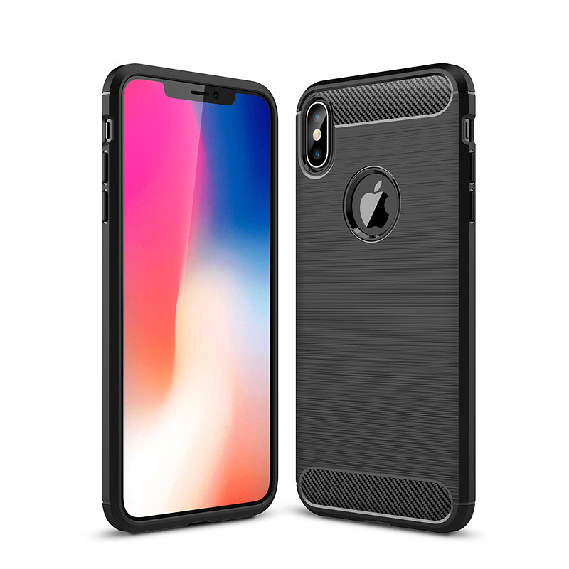 Skal med kolfiber look, iPhone XS Max, svart