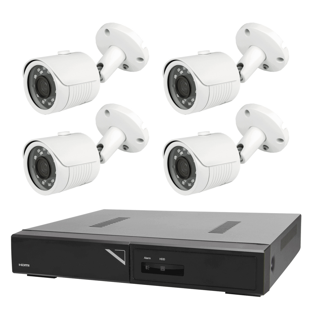 Budget övervakningspaket bullet inom- och utomhus, 4 kameror