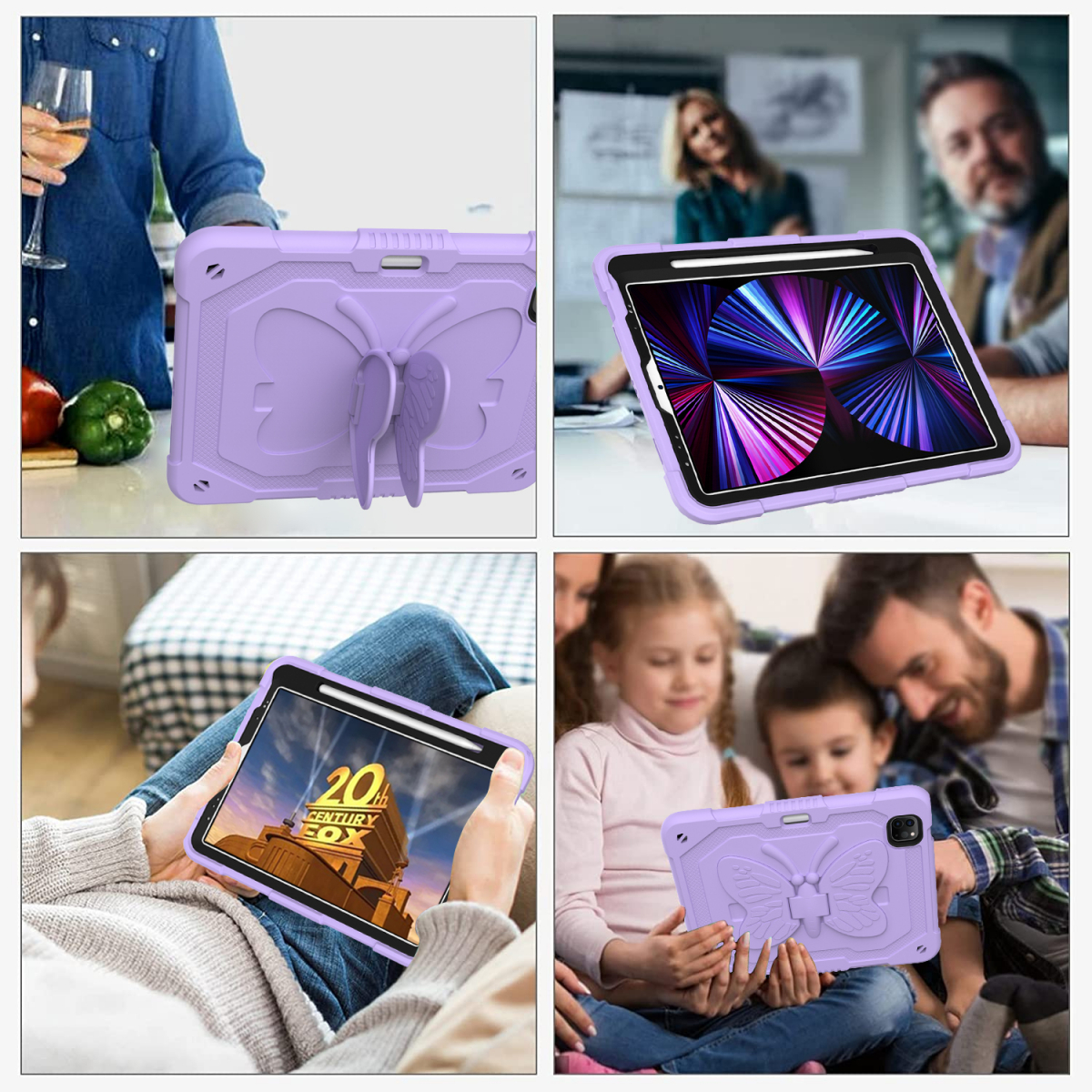 Barnfodral, iPad Pro 11 (2018-2021)/Air 10.9, lila