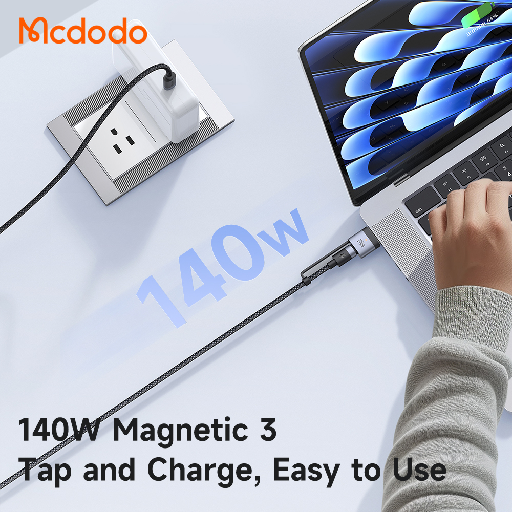 McDodo CA-0140, USB-C to USB-C+MagSafe3 kabel, 140W, 2m
