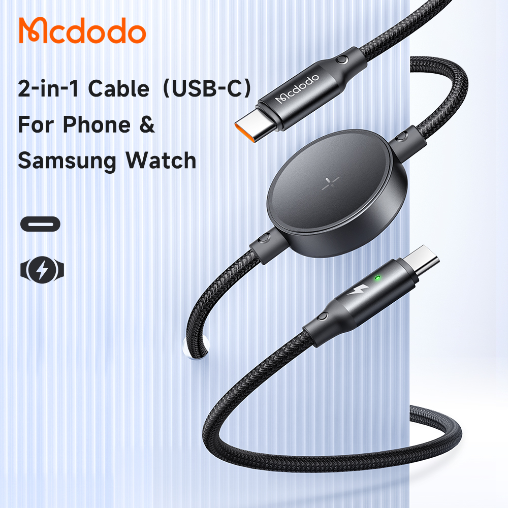 McDodo CA-4170, USB-C kabel med Samsung Watch-laddare, 60W, 1.5m
