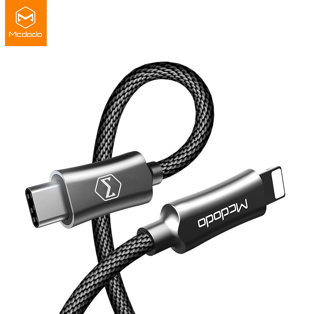 McDodo CA-4996 USB-C till Lightning kabel, PD QC, 0.5m, svart