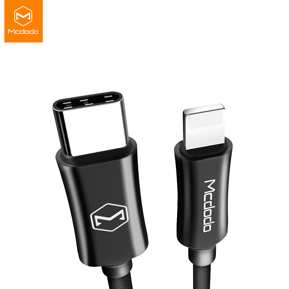 McDodo CA-4996 USB-C till Lightning kabel, PD QC, 0.5m, svart