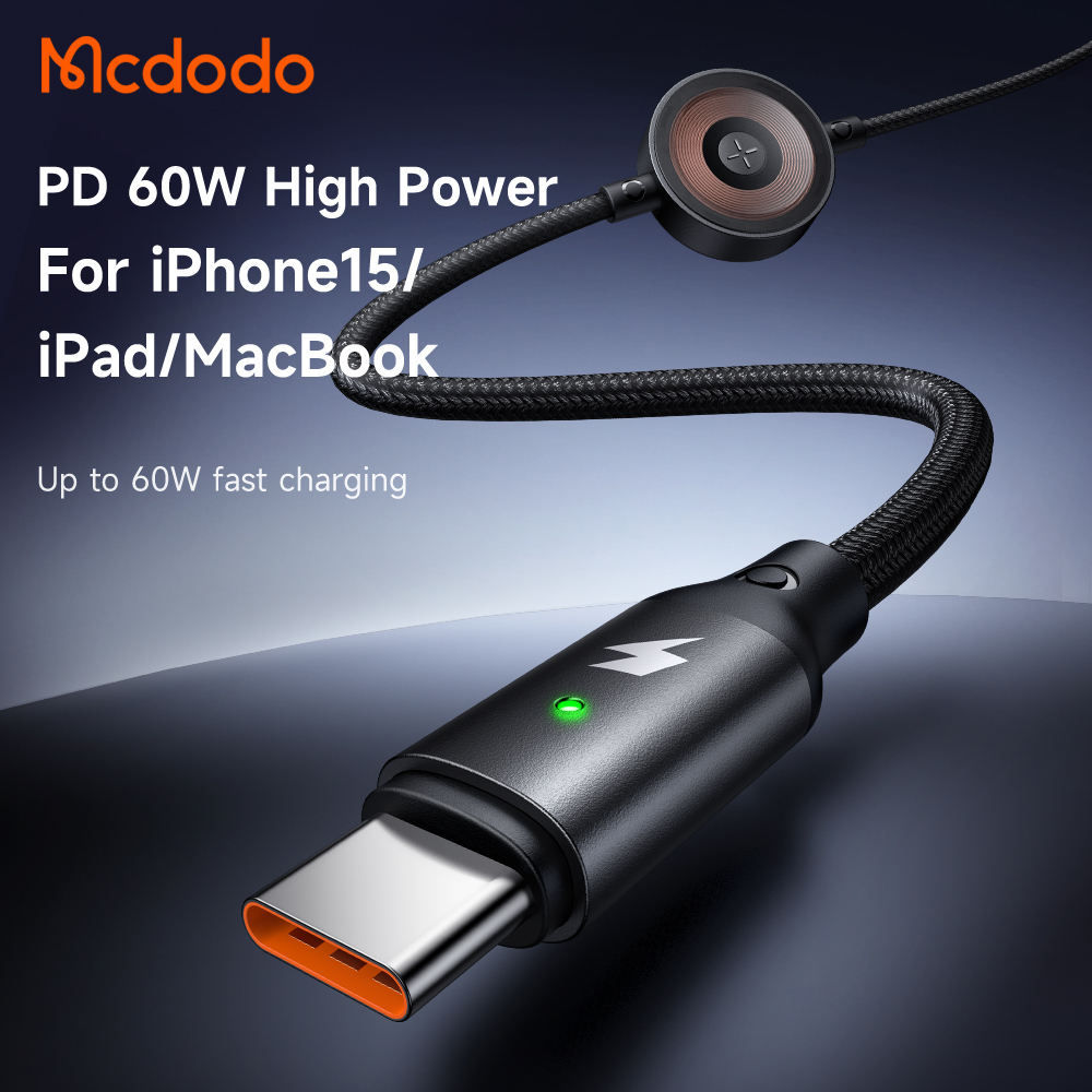 McDodo CA-5680, USB-C L kabel med Apple Watch-laddare, 36W, 1.5m