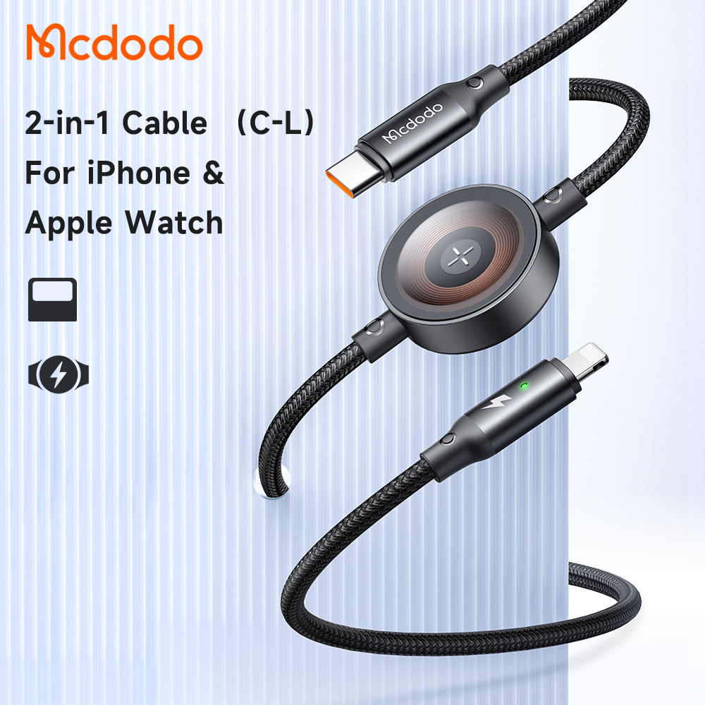 McDodo CA-5680, USB-C L kabel med Apple Watch-laddare, 36W, 1.5m