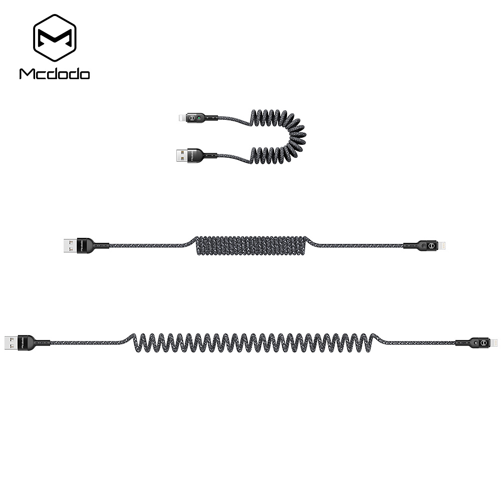 Mcdodo, CA-6411, flexibel lightning kabel med LED, 1.8m, grå