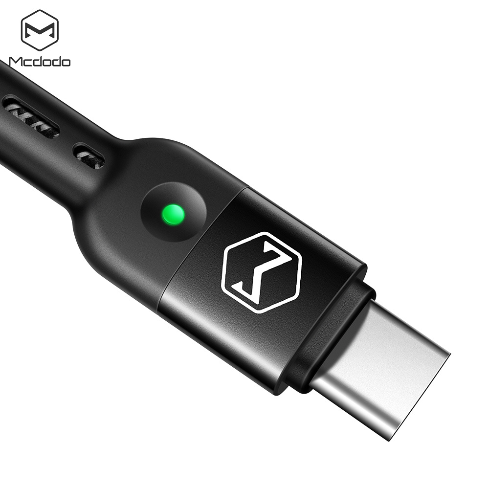 McDodo CA-6421 Flexibel USB-C kabel med QC4.0, LED, 1.8m, grå