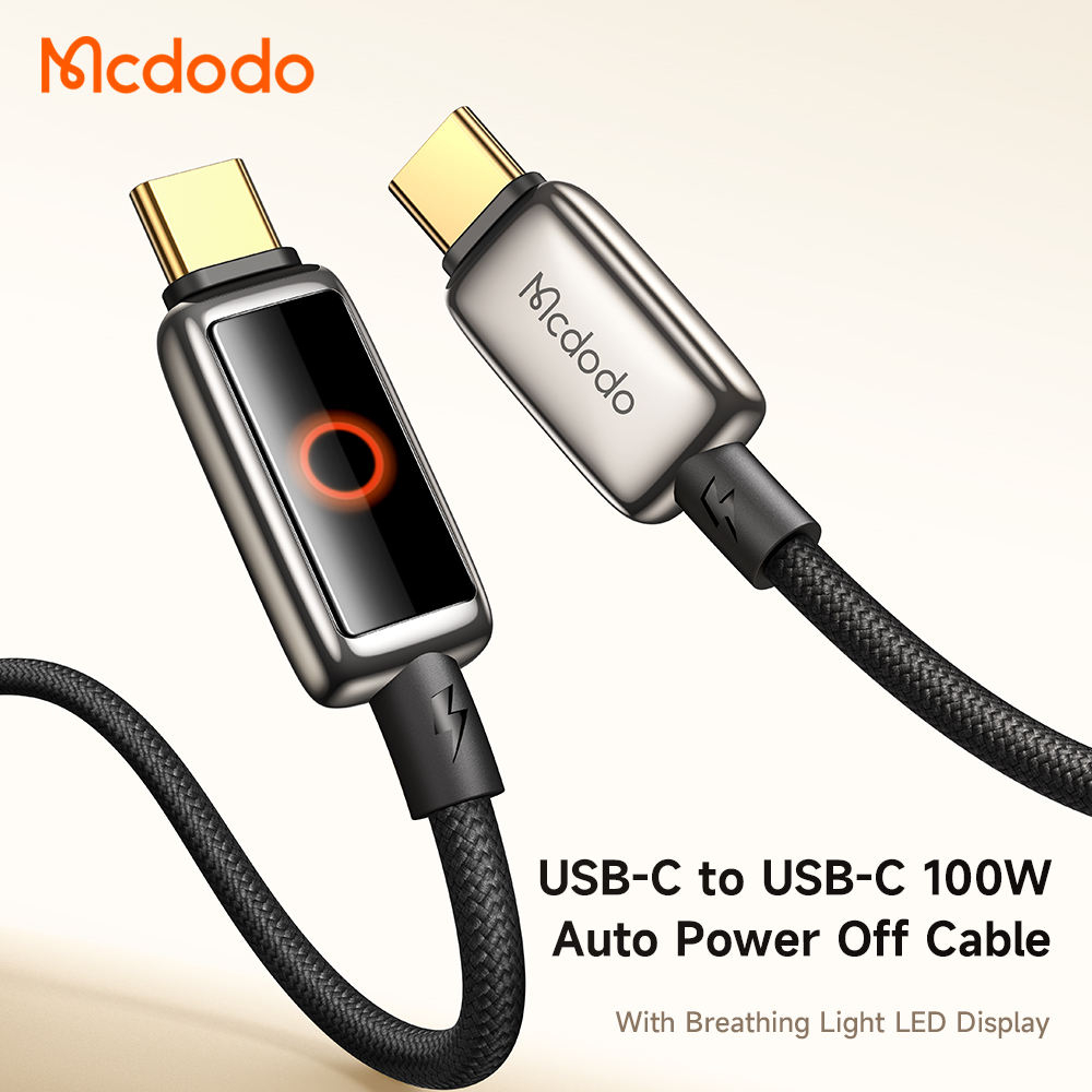 McDodo CA-6680 USB-C till USB-C, 5A, 1.2m, svart
