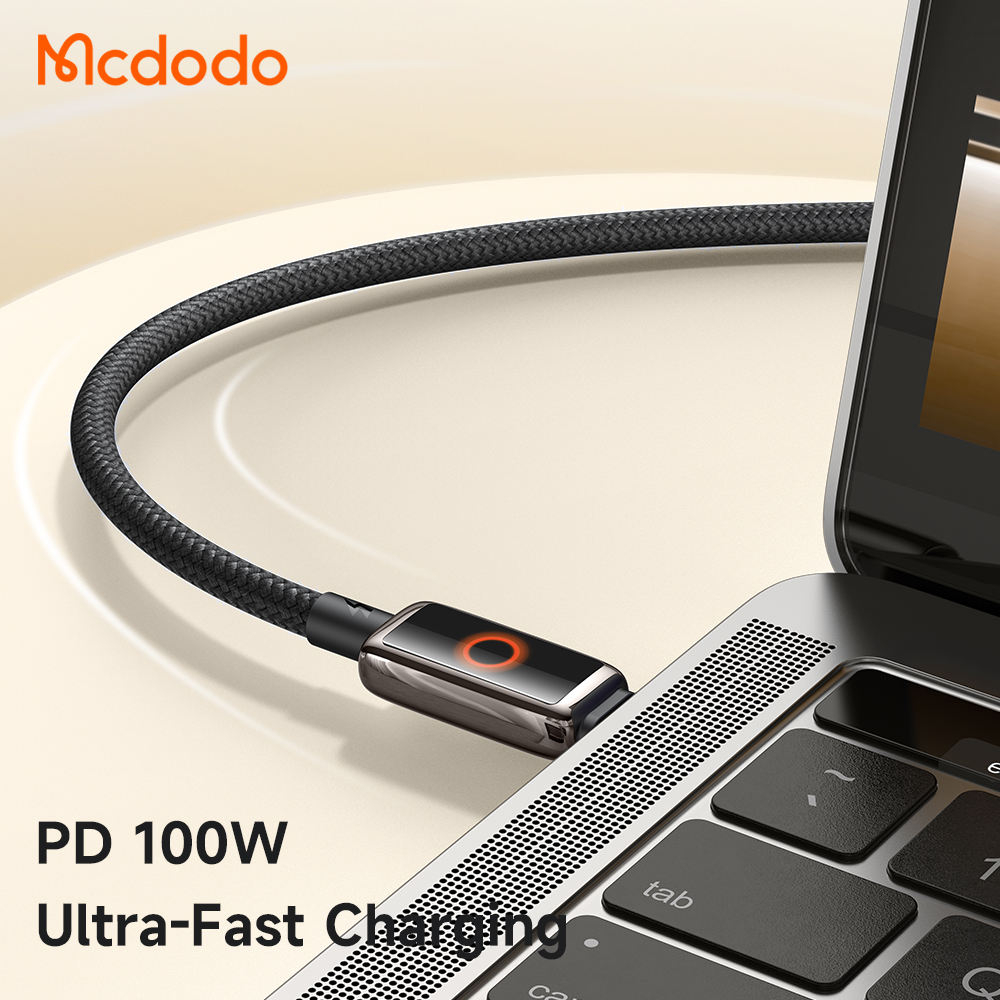 McDodo CA-6680 USB-C till USB-C, 5A, 1.2m, svart