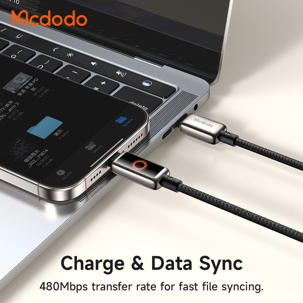 McDodo CA-6680 USB-C till USB-C, 5A, 1.2m, svart
