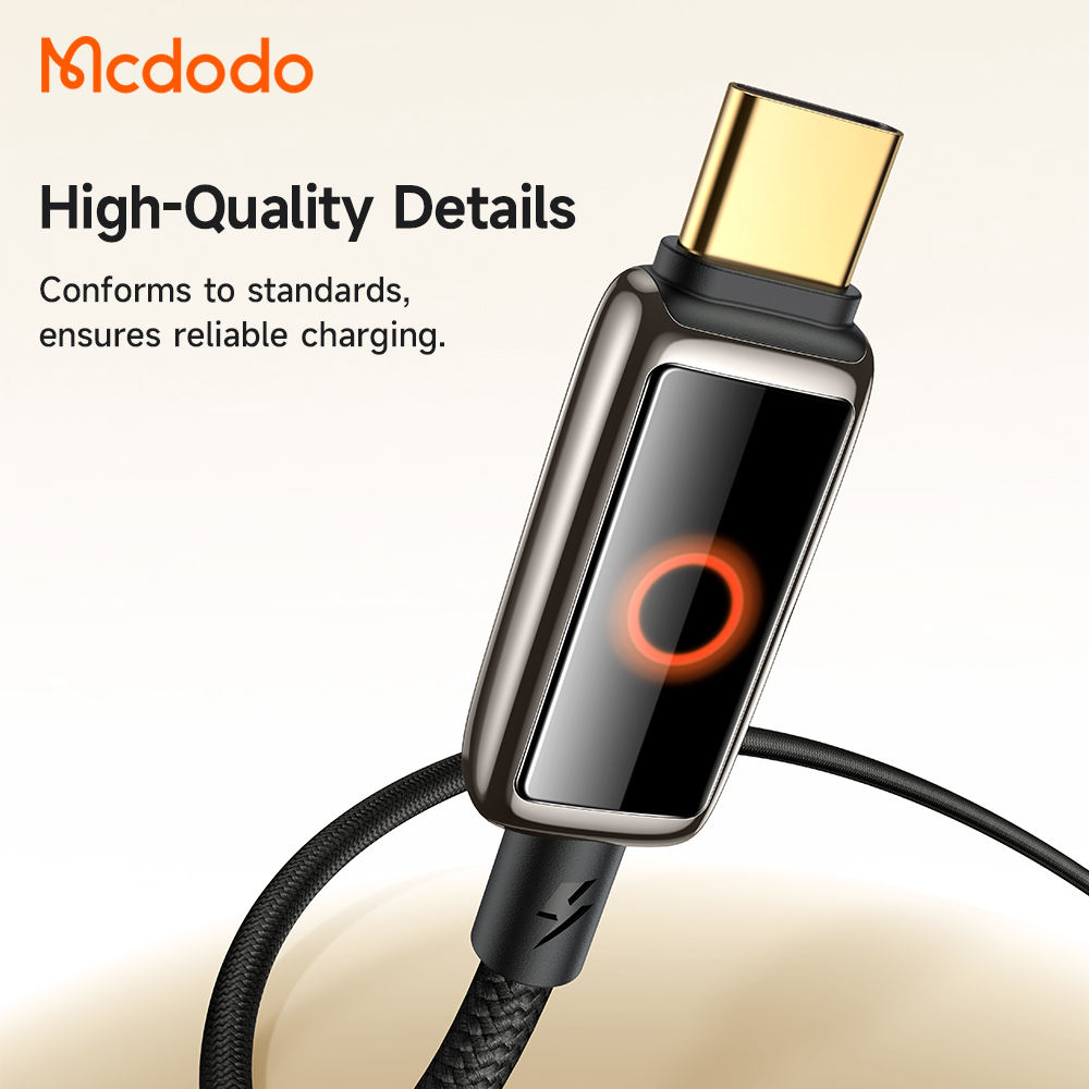 McDodo CA-6680 USB-C till USB-C, 5A, 1.2m, svart