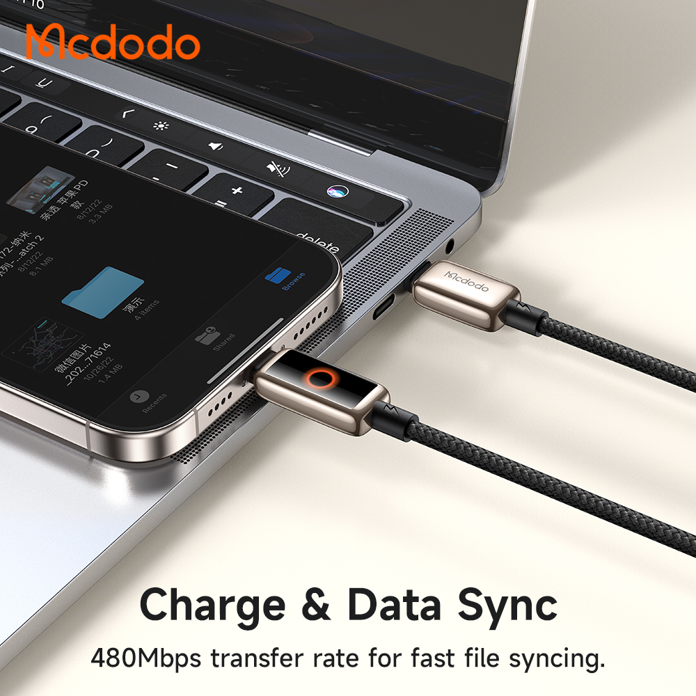 McDodo CA-6680 USB-C till USB-C, 5A, 1.2m, svart