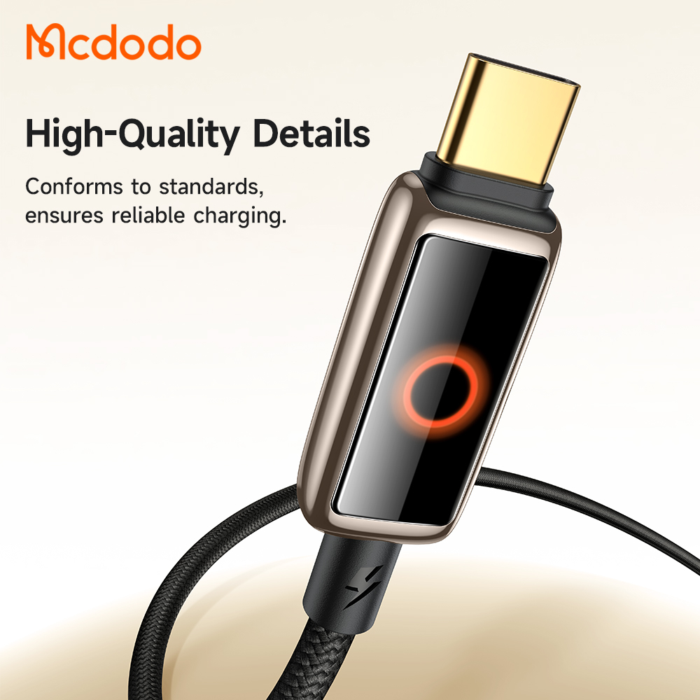 McDodo CA-6681 USB-C till USB-C, 5A, 1.2m, Desert Titanium