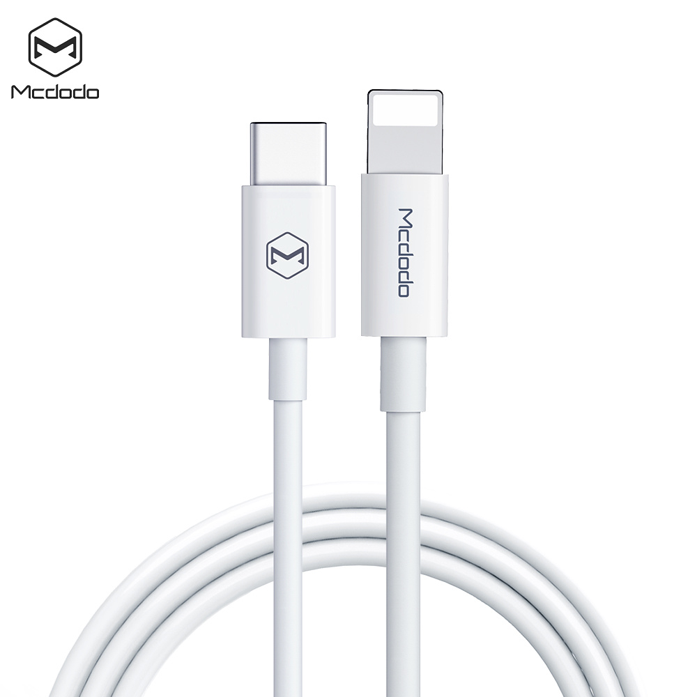 McDodo CA-7090 USB-C till Lightningkabel, PD, QC, 1m, vit