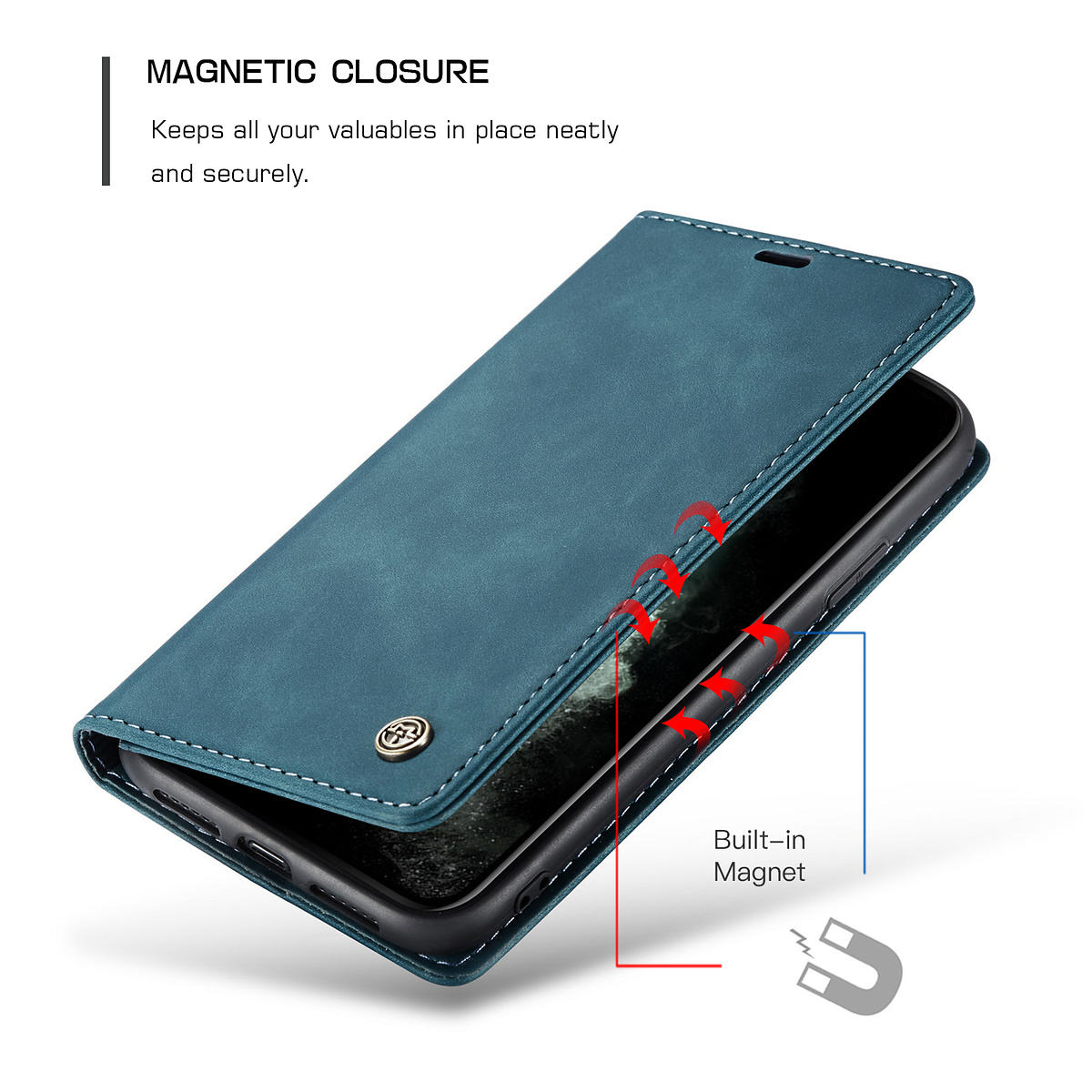 CaseMe plånboksfodral, iPhone 11 Pro Max, blå