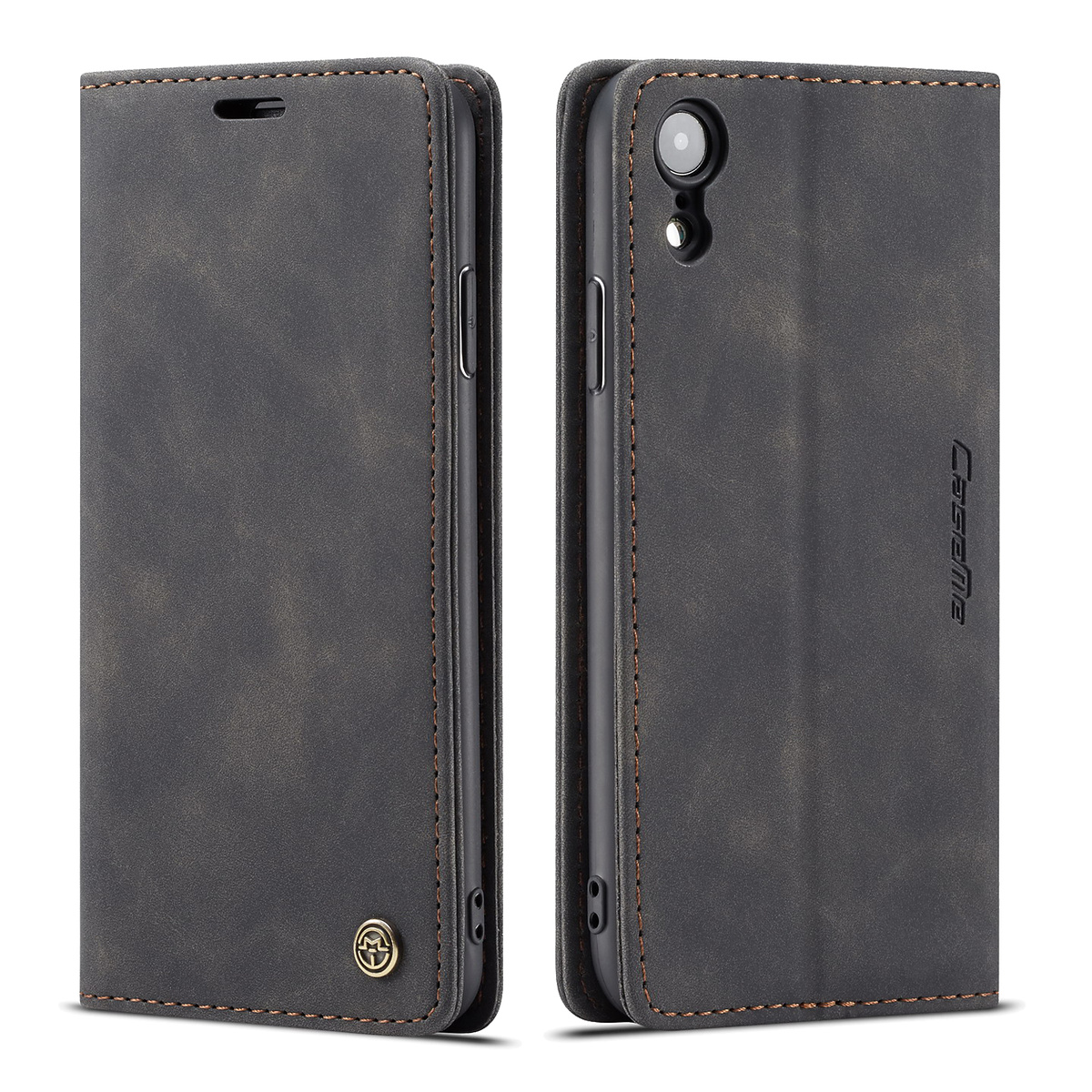 CaseMe plånboksfodral med ställ till iPhone XR, svart