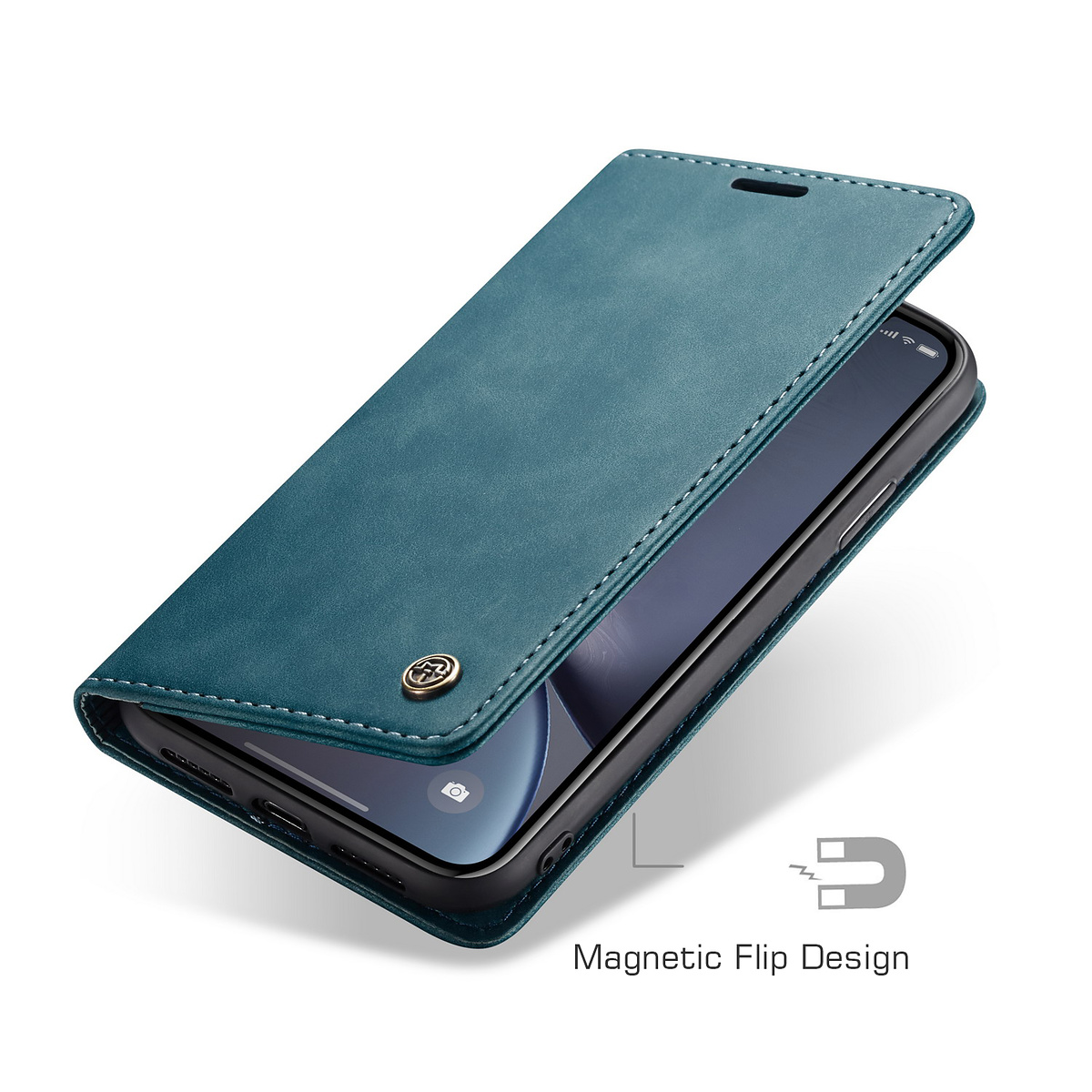 CaseMe plånboksfodral med ställ till iPhone XR, blå