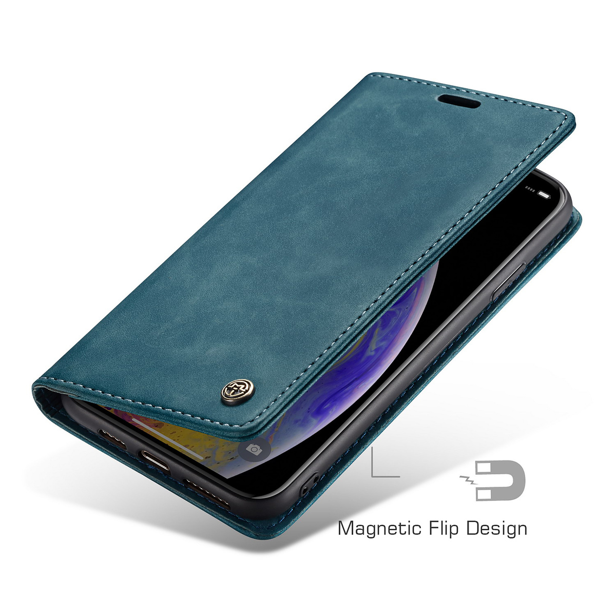 CaseMe plånboksfodral, iPhone X/XS, blå