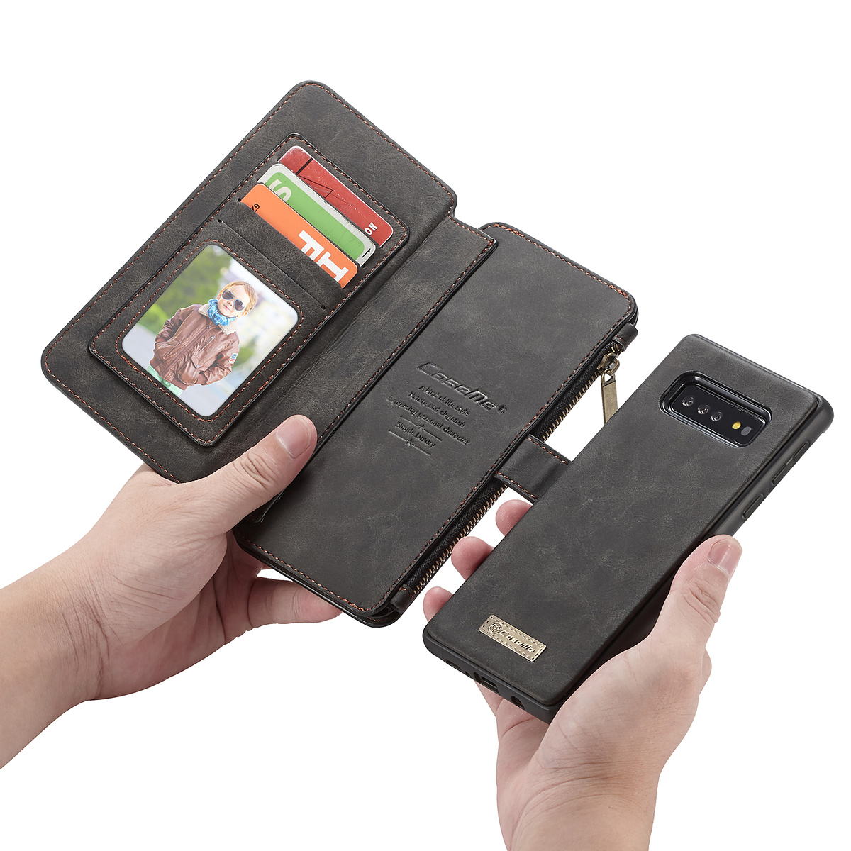 CaseMe plånboksfodral med magnetskal, Samsung Galaxy S10, svart