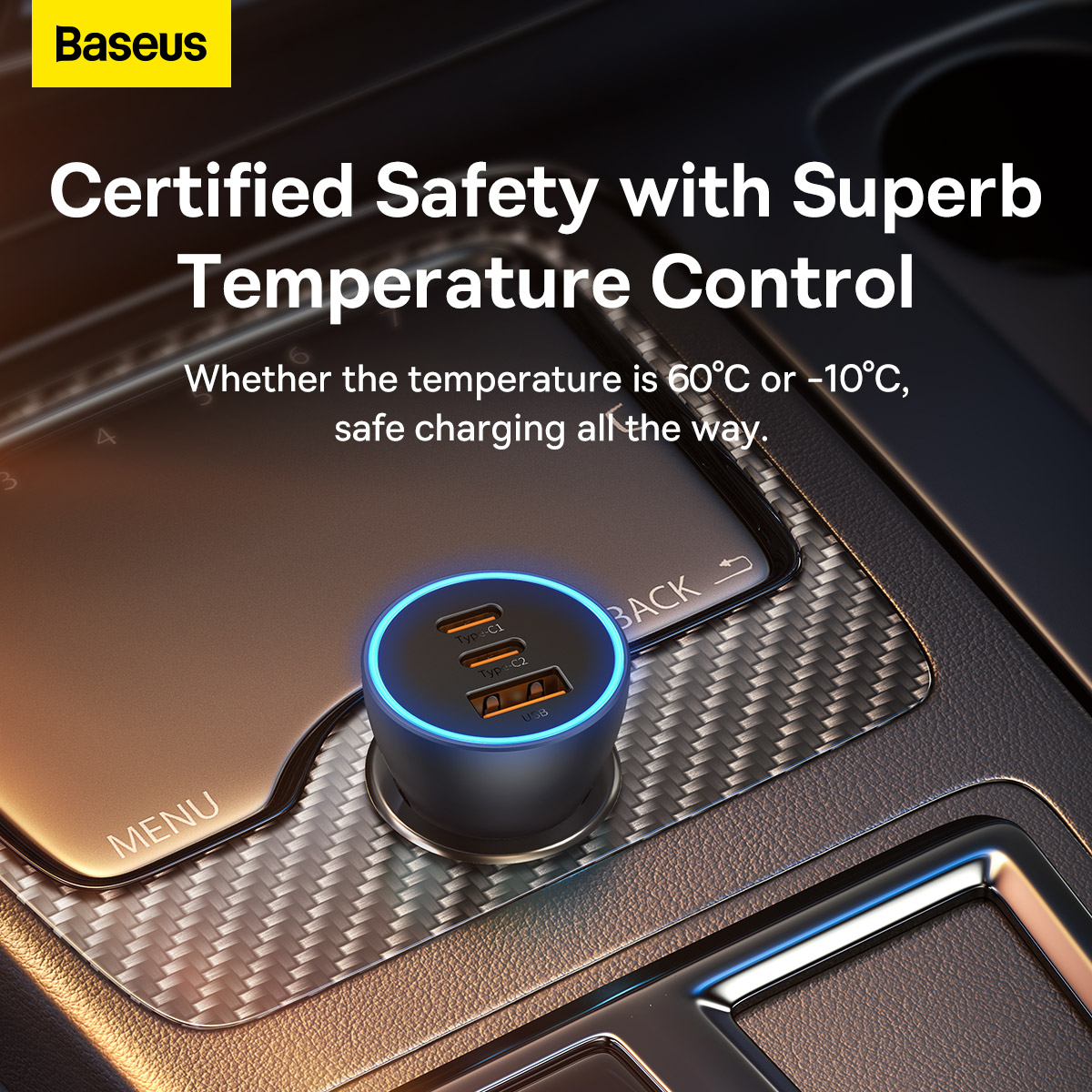 Baseus CCCJDZ65-UC Golden Contactor Pro USB+USB-C billaddare