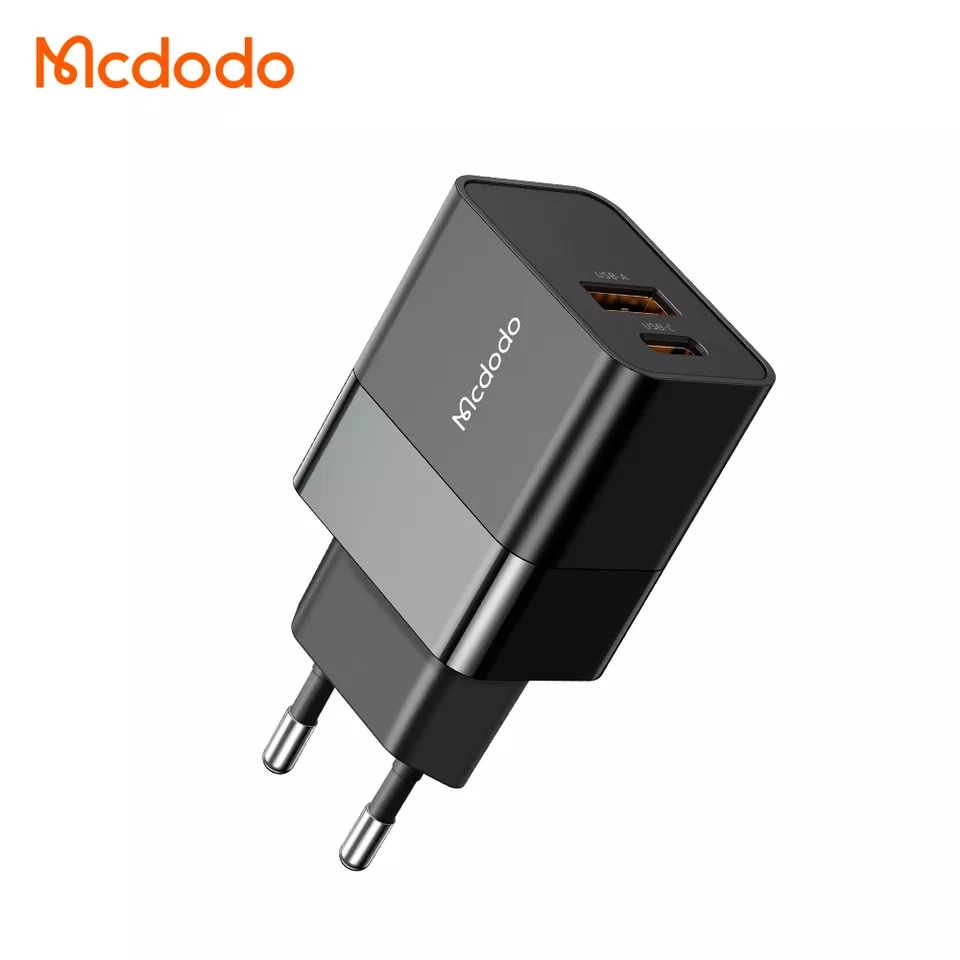 McDodo CH-1951 USB+USB-C väggladdare, 20W, svart