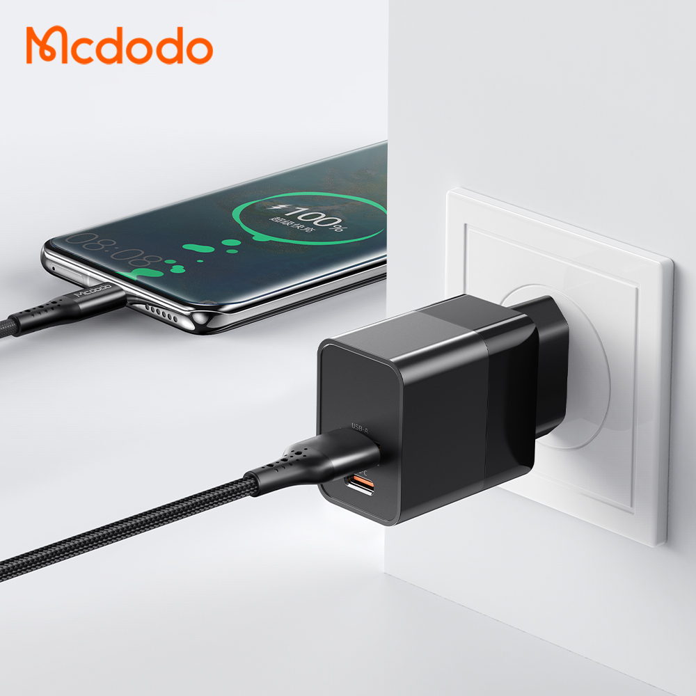McDodo CH-1952 USB+USB-C väggladdare med kabel, PD, 20W, 1.2m