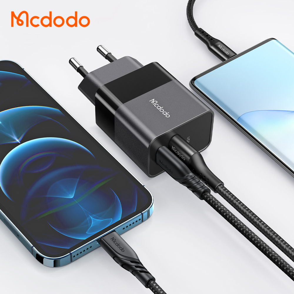 McDodo CH-1952 USB+USB-C väggladdare med kabel, PD, 20W, 1.2m