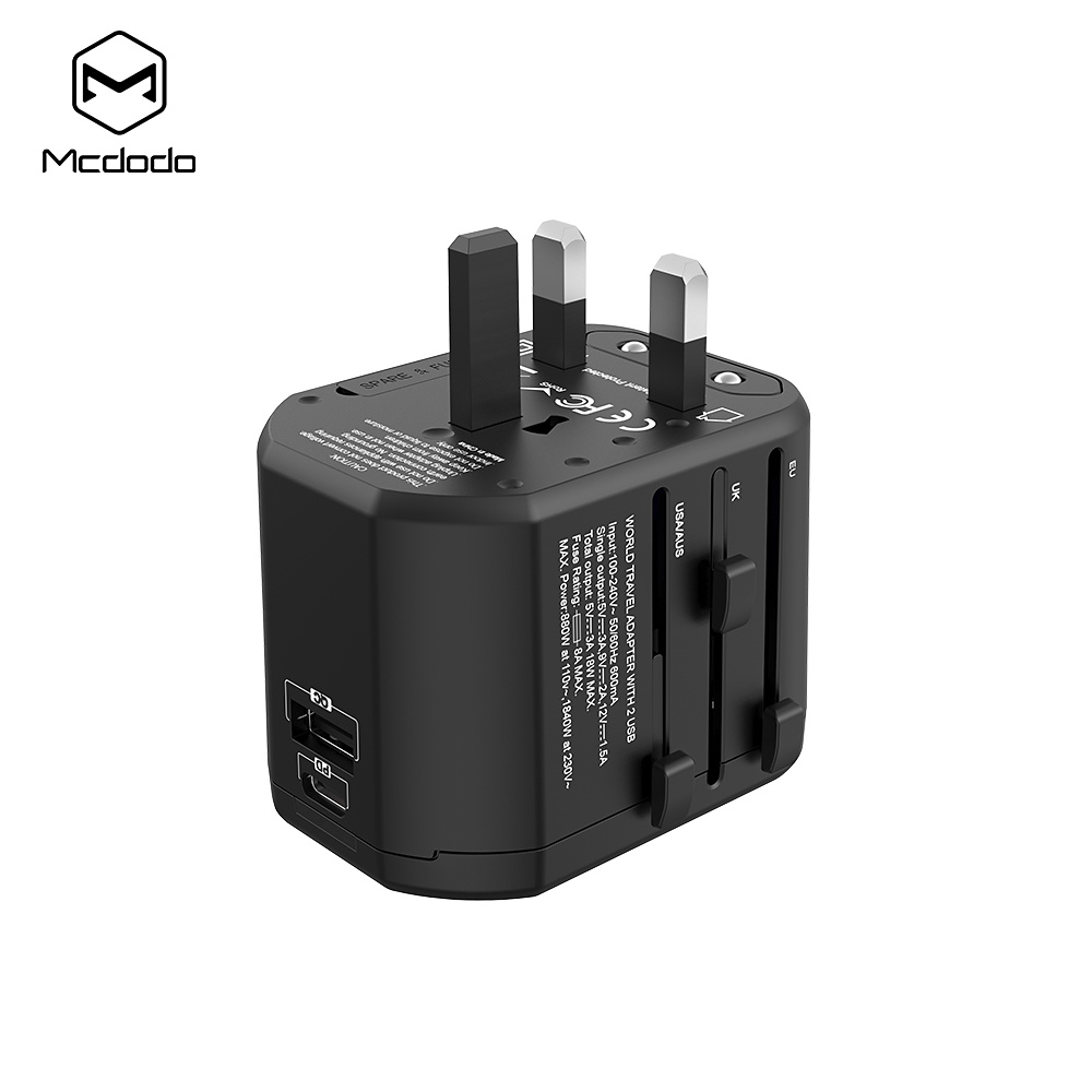 McDodo Reseadapter med snabbladdning, PD, QC3.0, 18W