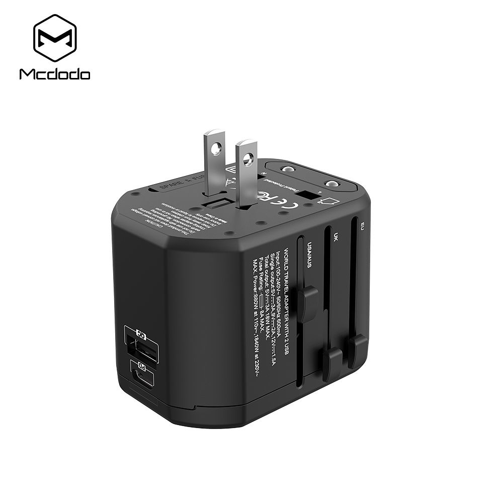 McDodo Reseadapter med snabbladdning, PD, QC3.0, 18W