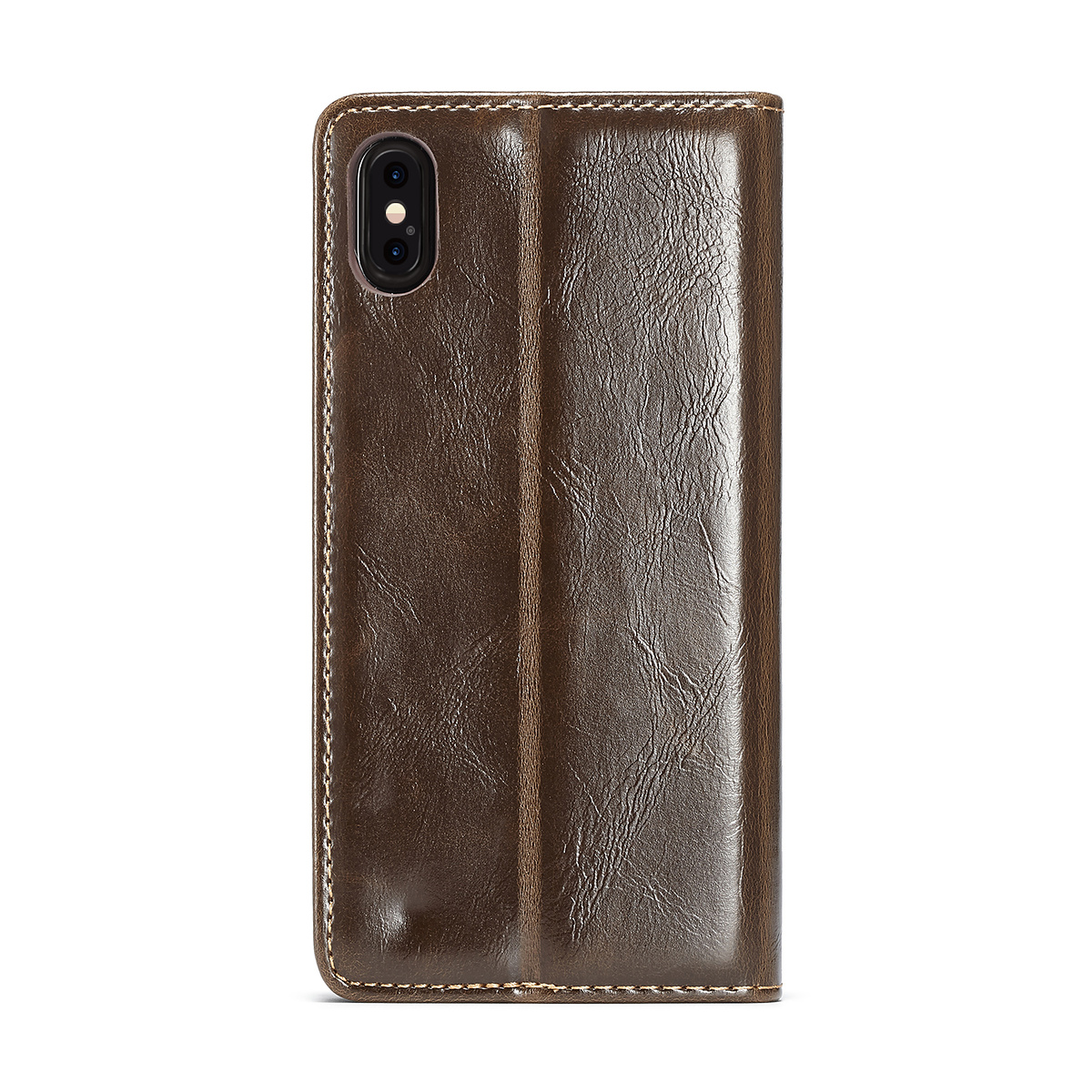 CaseMe läderfodral, ställ, iPhone XS Max, brun