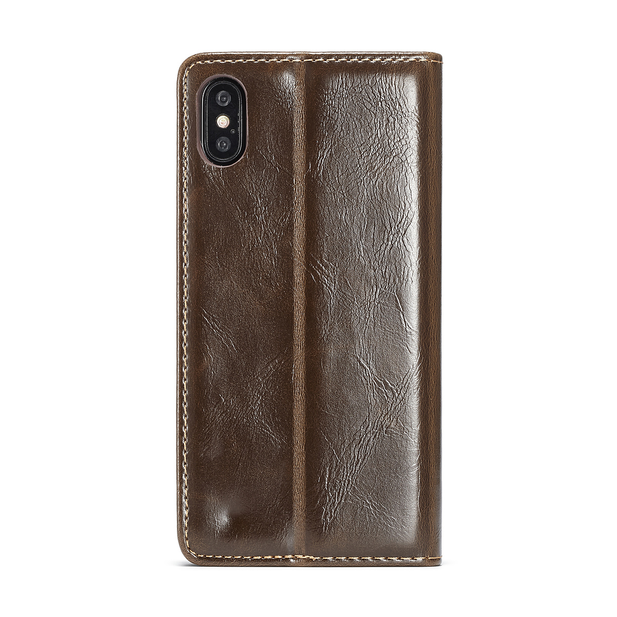 CaseMe läderfodral, ställ, iPhone X/XS, brun