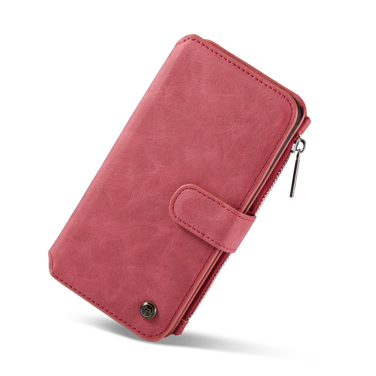 CaseMe läderfodral med magnetskal, iPhone 12 Pro Max, röd