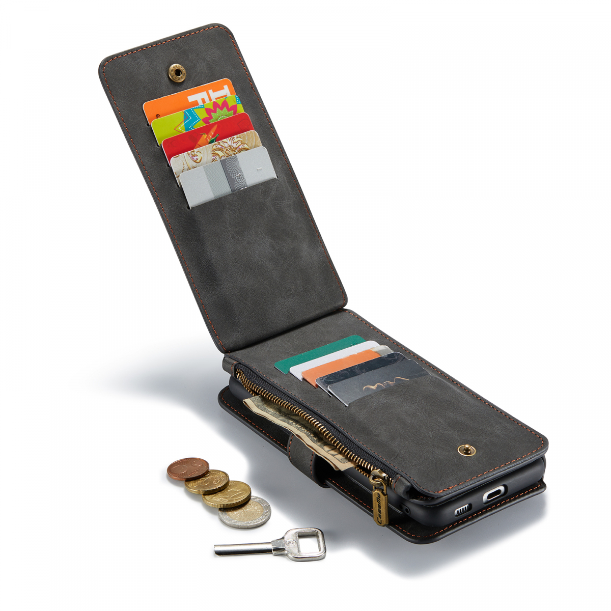 CaseMe 007 plånboksfodral med magnetskal, Samsung S21, svart