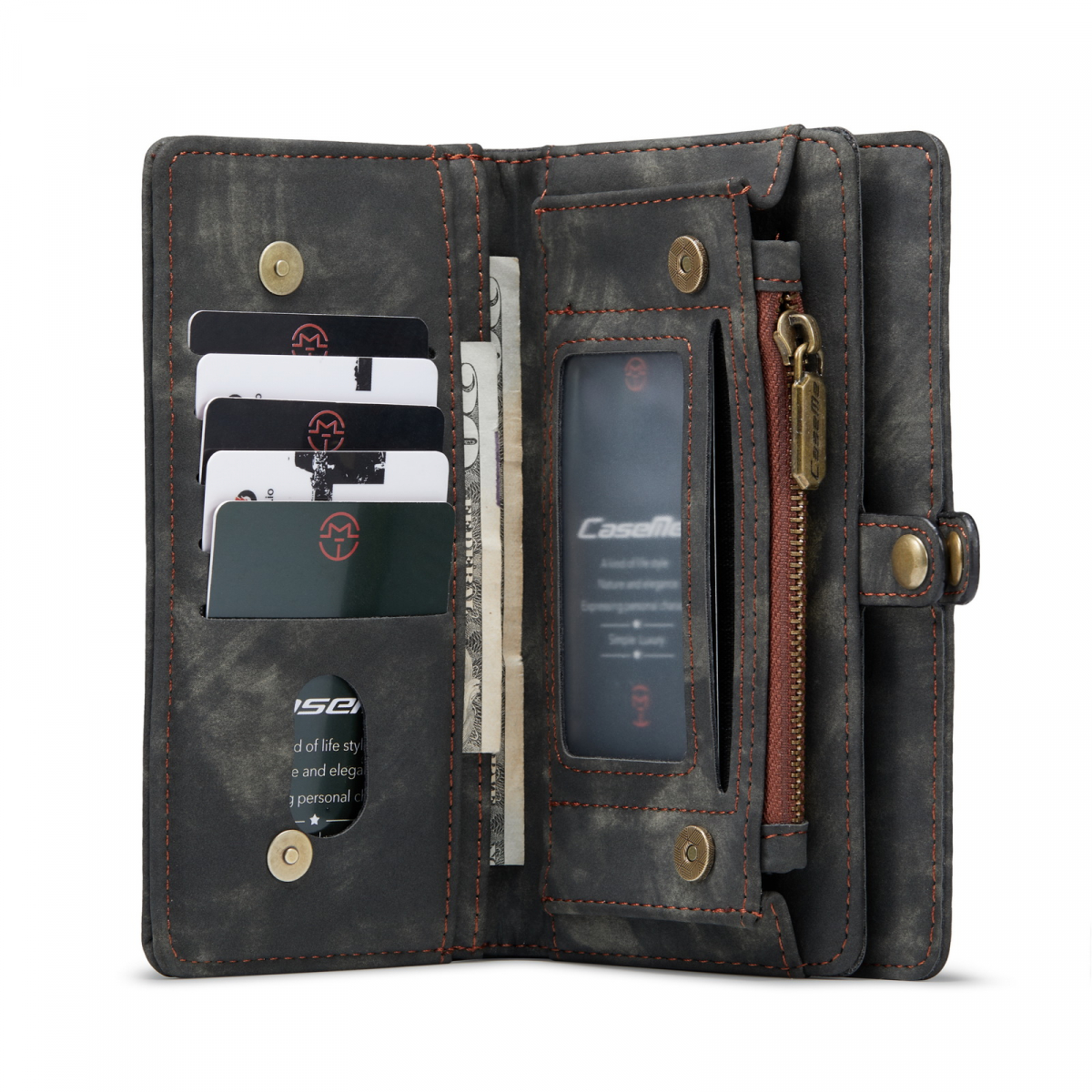 CaseMe 008 Series läderfodral, Samsung S21 Plus, svart