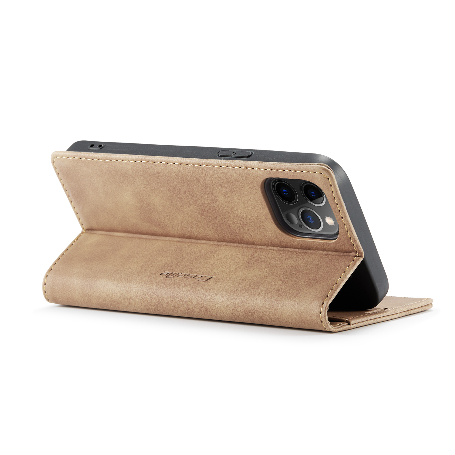 CaseMe 013 Series läderfodral till iPhone 12 Pro Max, brun