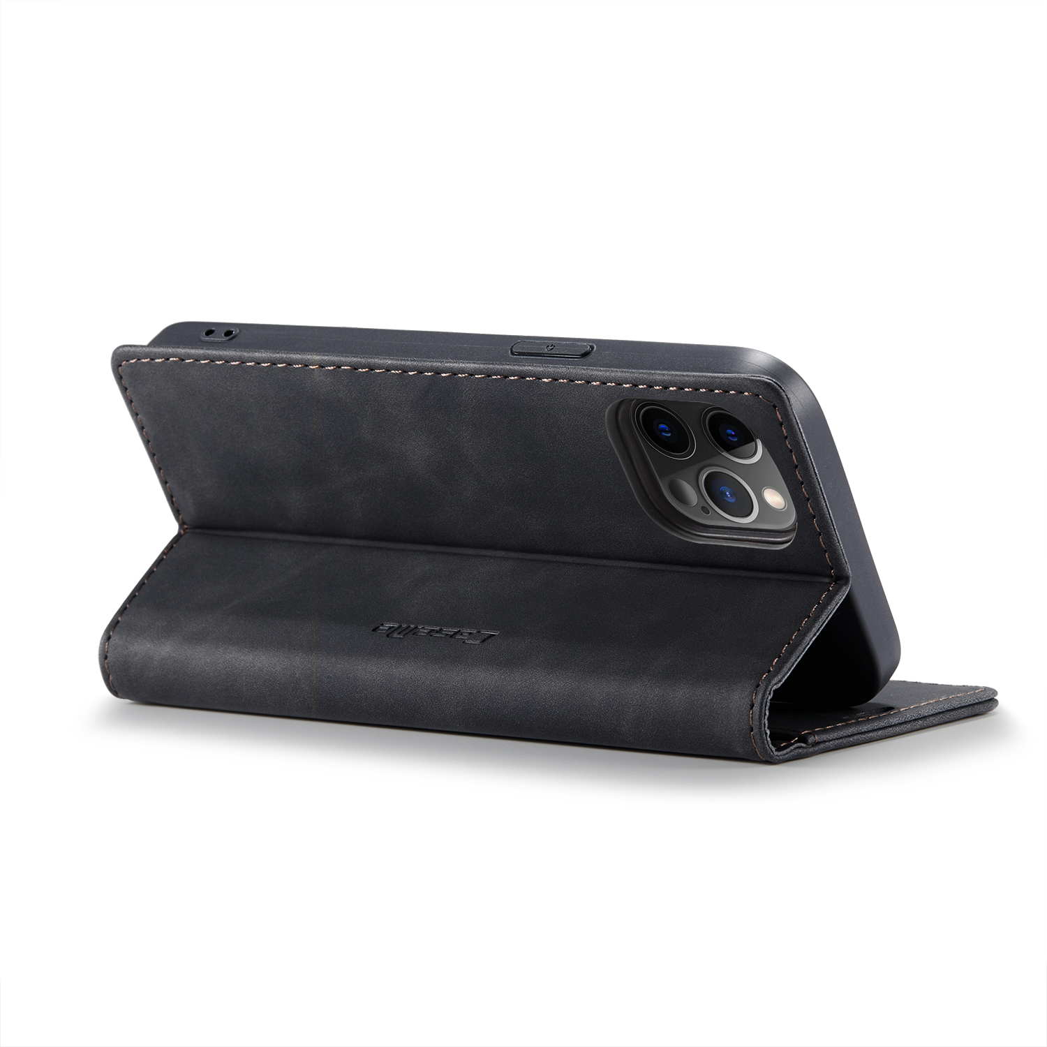 CaseMe 013 Series läderfodral till iPhone 12 Pro Max, svart
