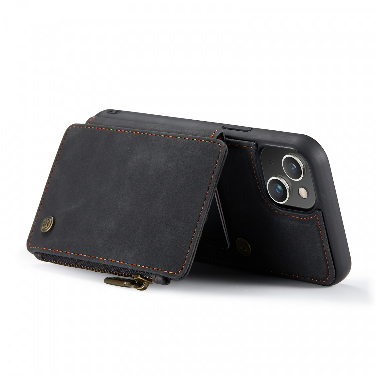 CaseMe C20 Series läderfodral till iPhone 14 Plus, svart