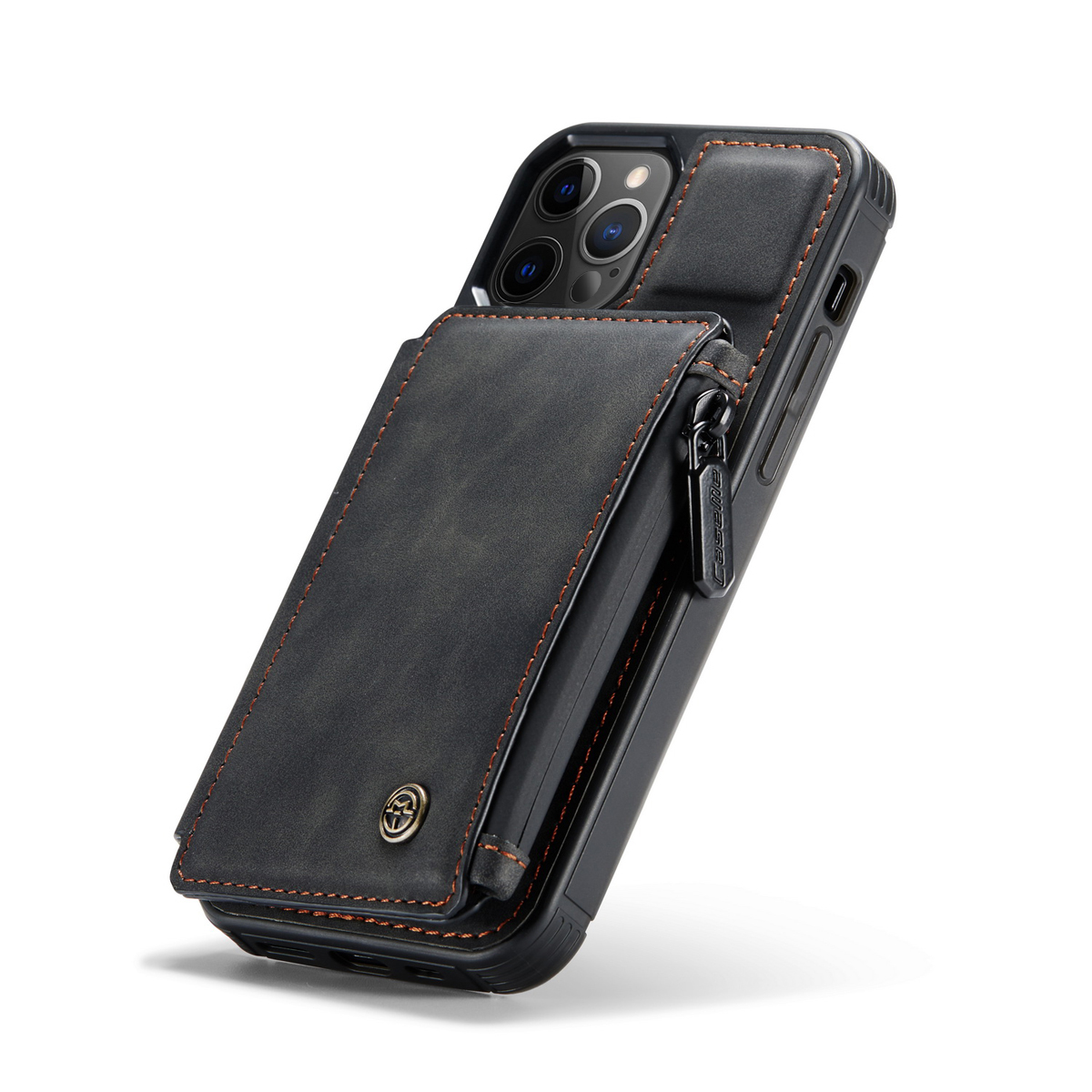 CaseMe C20 Series läderfodral till iPhone 12 Pro Max, svart